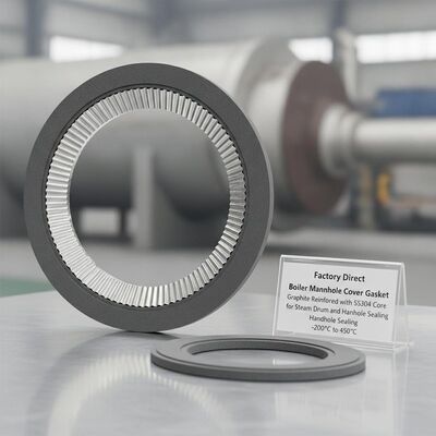 Pabrik Langsung Boiler Manhole Cover Gasket Grafit Diperkuat dengan SS304 Core untuk Steam Drum dan Handhole Sealing -200°C sampai 450°C