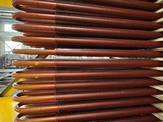 12.7-18mm Base Pipe O.D. Spiral Fin Tube Extruded Serrated Dicat